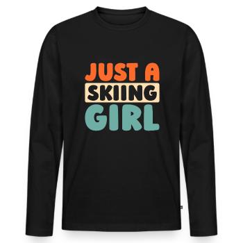 Skiing Après Ski Just A Skiing Girl - Men's Premium Organic Long Sleeve Shirt - black - Front - Nico (187cm)