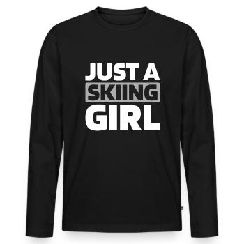 Skiing Après Ski Just A Skiing Girl - Men's Premium Organic Long Sleeve Shirt - black - Front - Nico (187cm)