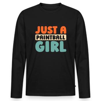 Paintball Just A Paintball Girl - Männer Premium Bio Langarmshirt - Schwarz - Vorne - Nico (187cm)