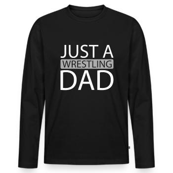 Lutteur Juste un papa lutteur - T-shirt manches longues Premium bio Homme - noir - Devant - Nico (187cm)