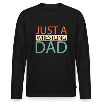 Lutteur Juste un papa lutteur - T-shirt manches longues Premium bio Homme - noir - Devant - Nico (187cm)