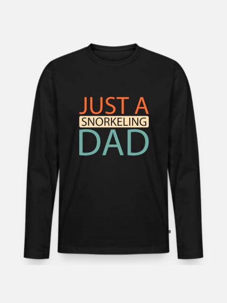 Schnorcheln Just A Snorkeling Dad - Männer Premium Bio Langarmshirt - Schwarz