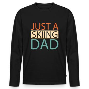 Skiing Après Ski Just A Skiing Dad - Men's Premium Organic Long Sleeve Shirt - black - Front - Nico (187cm)