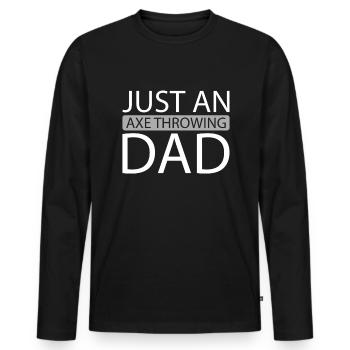 Lanceur de hache juste un papa lanceur de hache - T-shirt manches longues Premium bio Homme - noir - Devant - Nico (187cm)