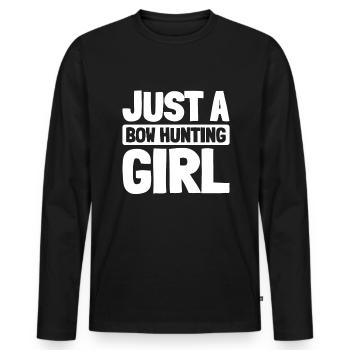 Bow Hunting Bow Hunters Just A Bow Hunting Girl - Men's Premium Organic Long Sleeve Shirt - black - Front - Nico (187cm)