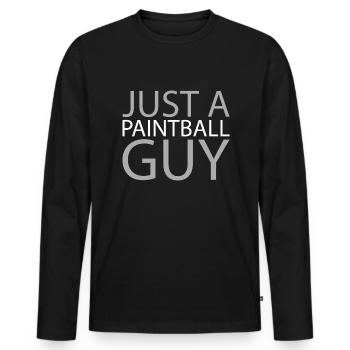 Paintball Just A Paintball Guy - Männer Premium Bio Langarmshirt - Schwarz - Vorne - Nico (187cm)