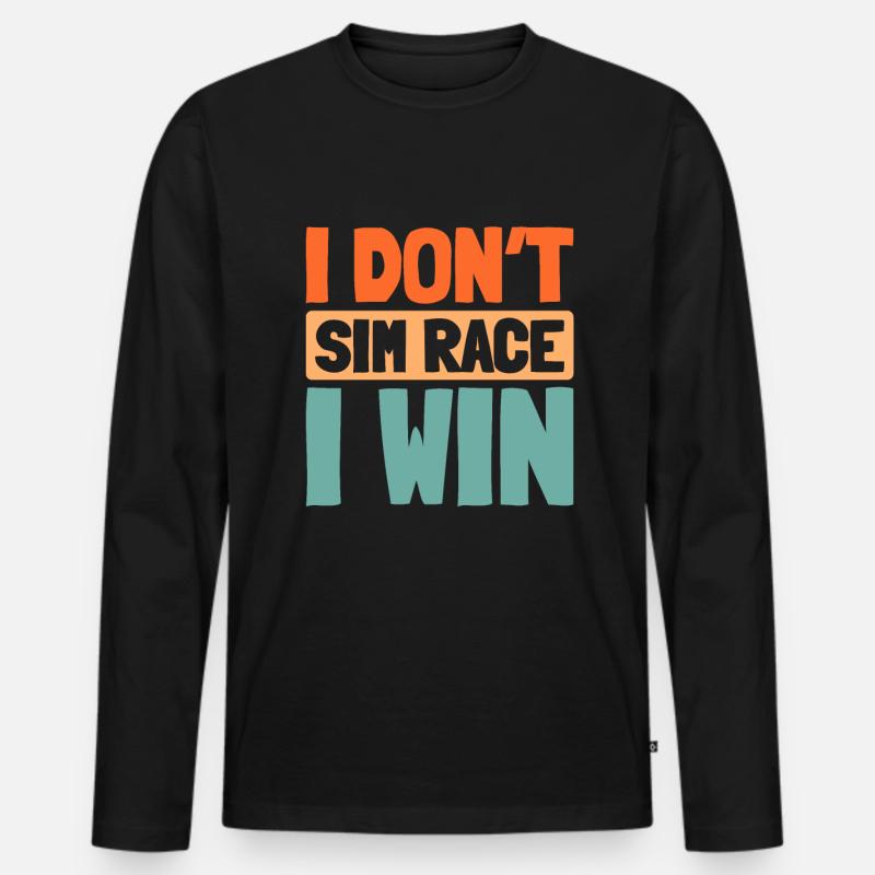 Sim Racing - Männer Premium Bio Langarmshirt - Schwarz