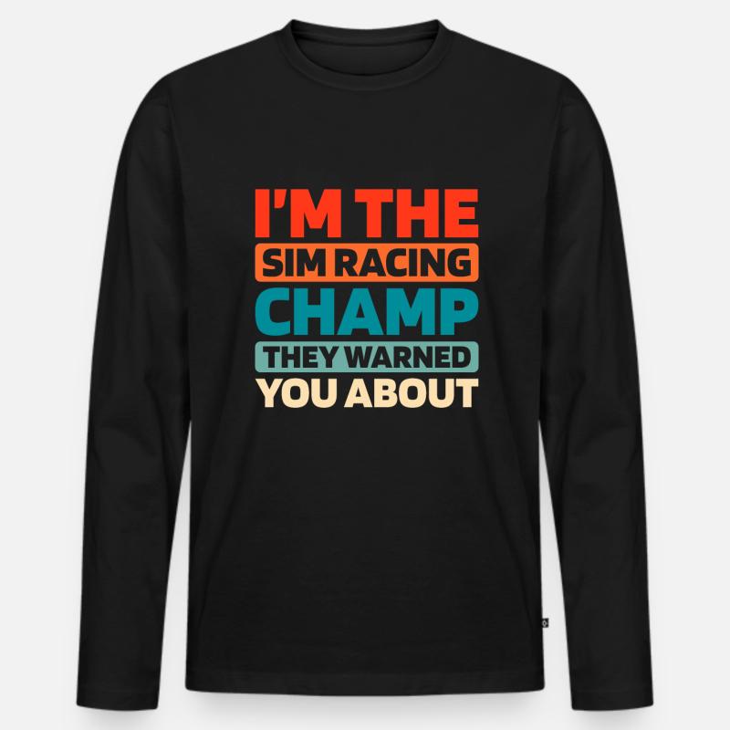 Sim Racing - Männer Premium Bio Langarmshirt - Schwarz