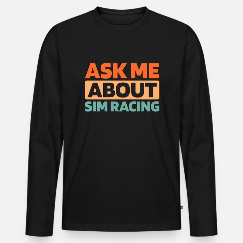 Sim Racing - Männer Premium Bio Langarmshirt - Schwarz