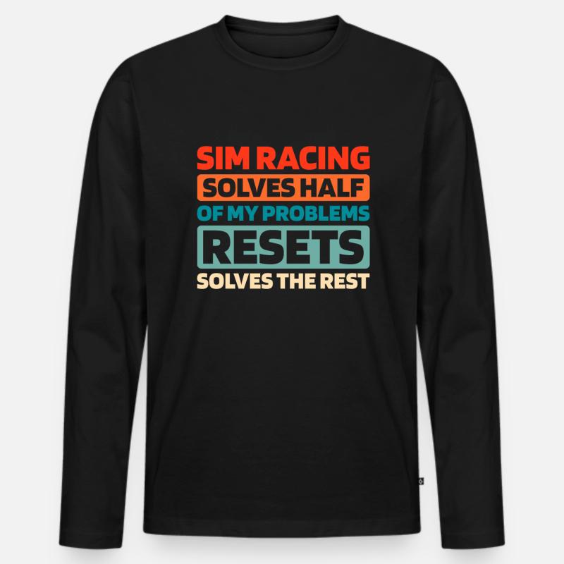 Sim Racing - Männer Premium Bio Langarmshirt - Schwarz