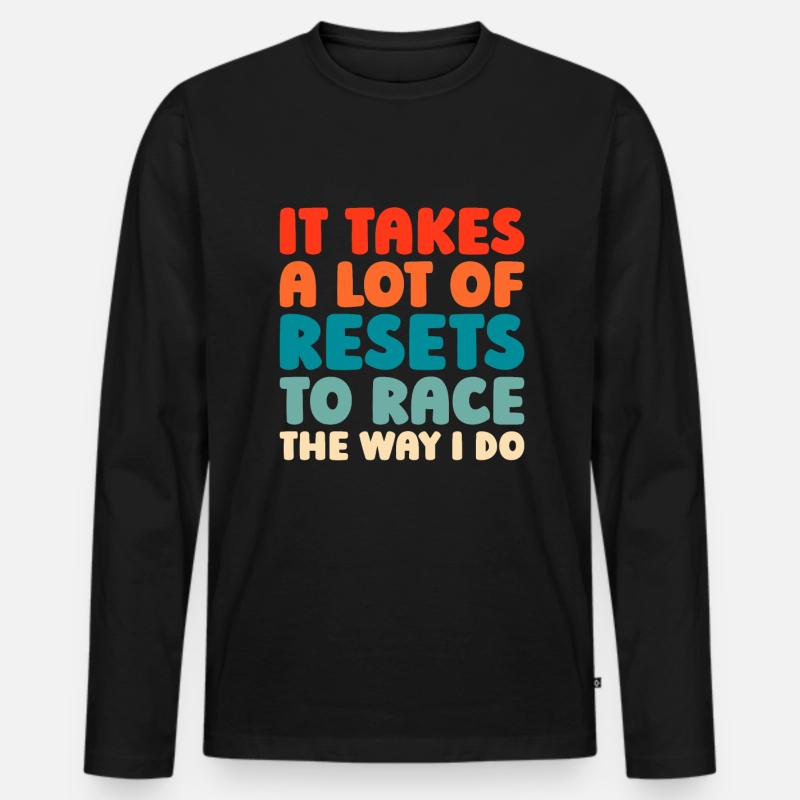 Sim Racing - Männer Premium Bio Langarmshirt - Schwarz