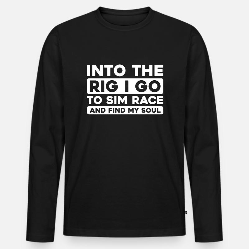 Sim Racing - Männer Premium Bio Langarmshirt - Schwarz
