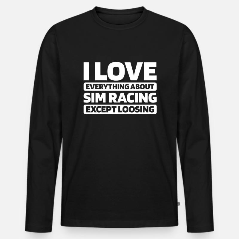 Sim Racing - Männer Premium Bio Langarmshirt - Schwarz