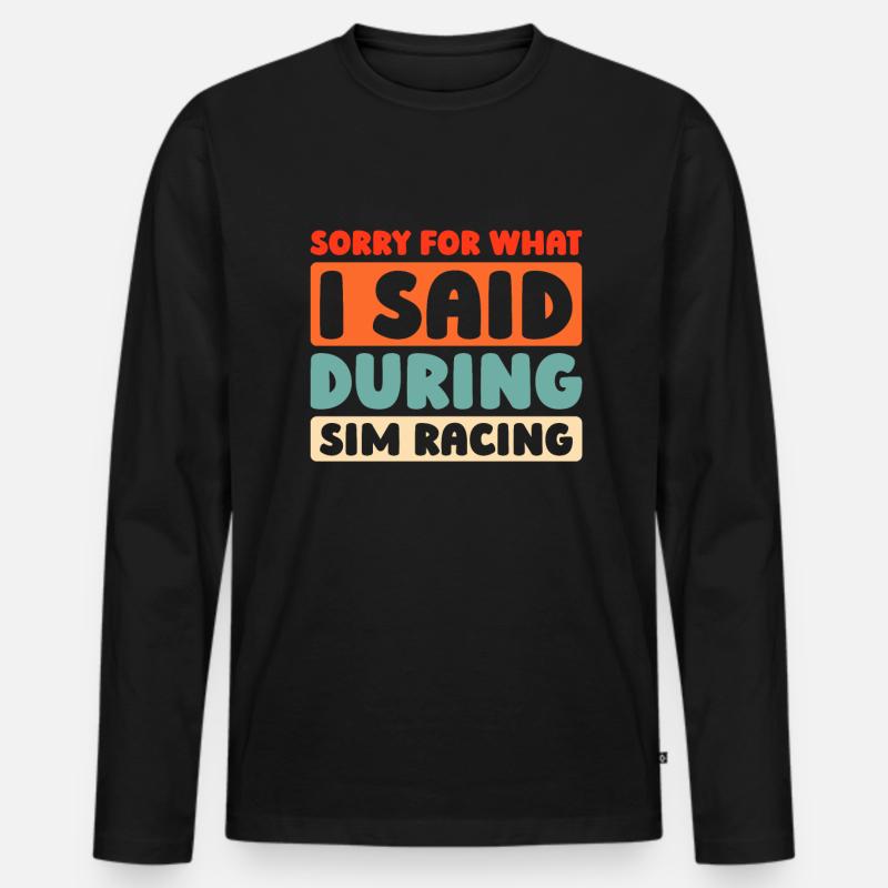 Sim Racing - Männer Premium Bio Langarmshirt - Schwarz