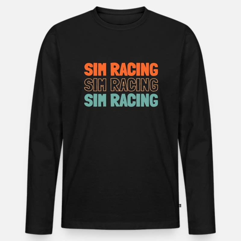 Sim Racing - Männer Premium Bio Langarmshirt - Schwarz