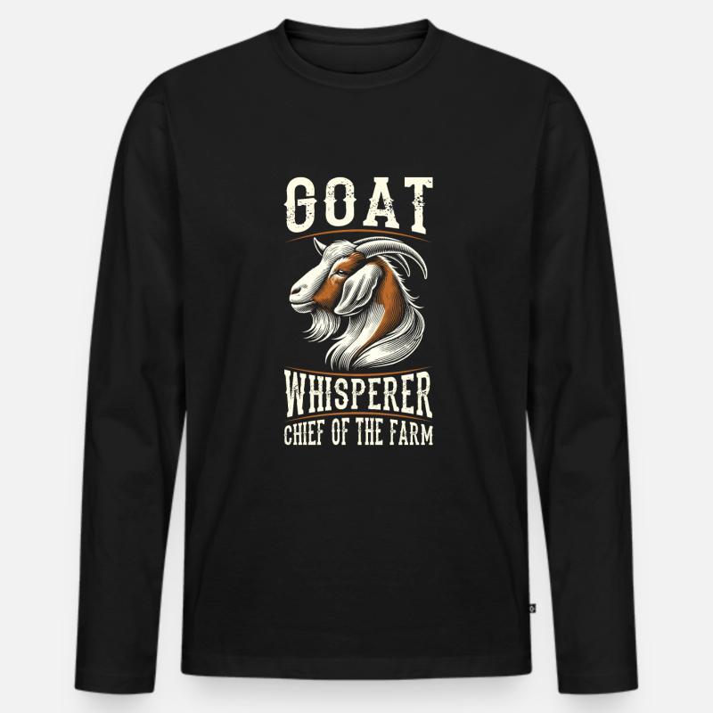 Ziege Chef Der Farm - Männer Premium Bio Langarmshirt - Schwarz