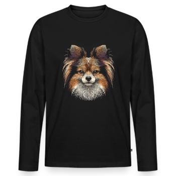 Papillon Fingerprint - Men's Premium Organic Long Sleeve Shirt - black - Front - Nico (187cm)