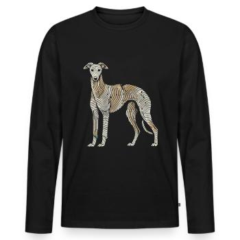 Greyhound Greyhound Fingerprint - Men's Premium Organic Long Sleeve Shirt - black - Front - Nico (187cm)