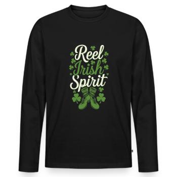 Irish Dance Irischer Tanz - Männer Premium Bio Langarmshirt - Schwarz - Vorne - Nico (187cm)