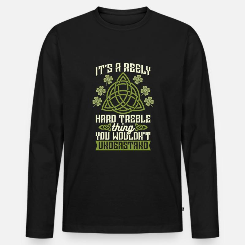 Irish Dance Irischer Tanz - Männer Premium Bio Langarmshirt - Schwarz