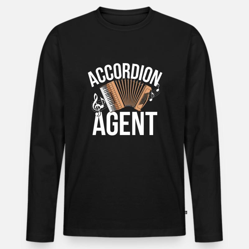 Akkordeon - Männer Premium Bio Langarmshirt - Schwarz