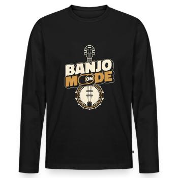 Banjo - Men's Premium Organic Long Sleeve Shirt - black - Front - Nico (187cm)