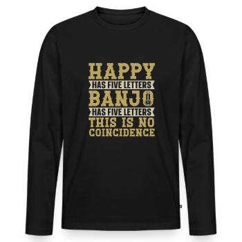 Banjo - Men's Premium Organic Long Sleeve Shirt - black - Front - Nico (187cm)