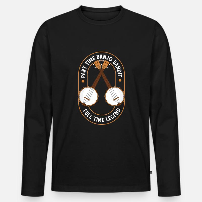 Banjo - Männer Premium Bio Langarmshirt - Schwarz