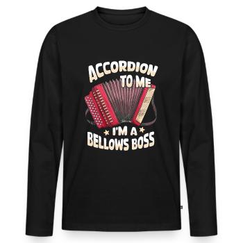 Akkordeon - Männer Premium Bio Langarmshirt - Schwarz - Vorne - Nico (187cm)