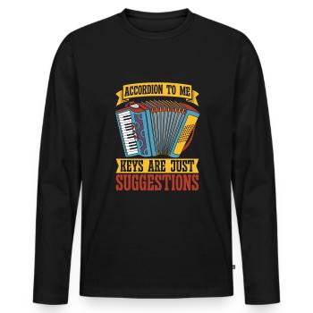 Accordéon - T-shirt manches longues Premium bio Homme - noir - Devant - Nico (187cm)