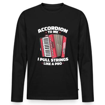 Akkordeon - Männer Premium Bio Langarmshirt - Schwarz - Vorne - Nico (187cm)