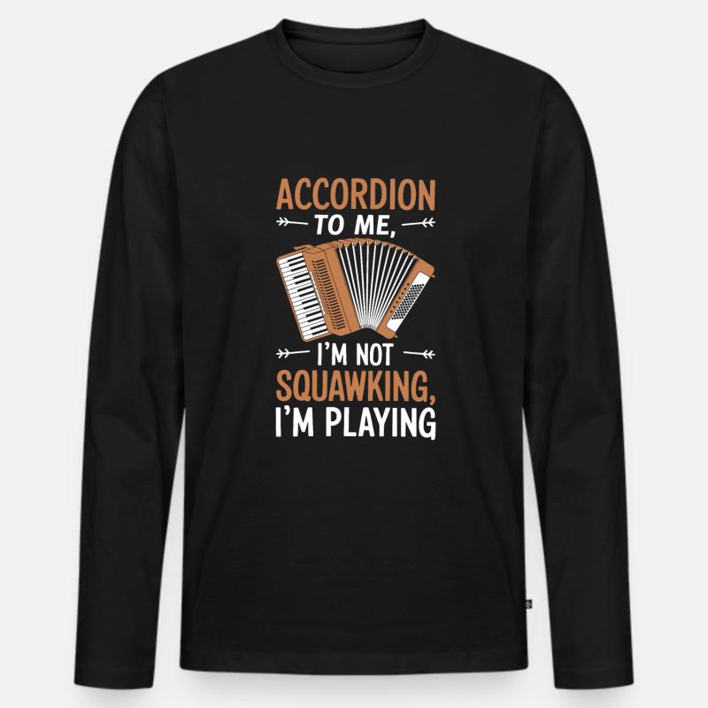 Akkordeon - Männer Premium Bio Langarmshirt - Schwarz