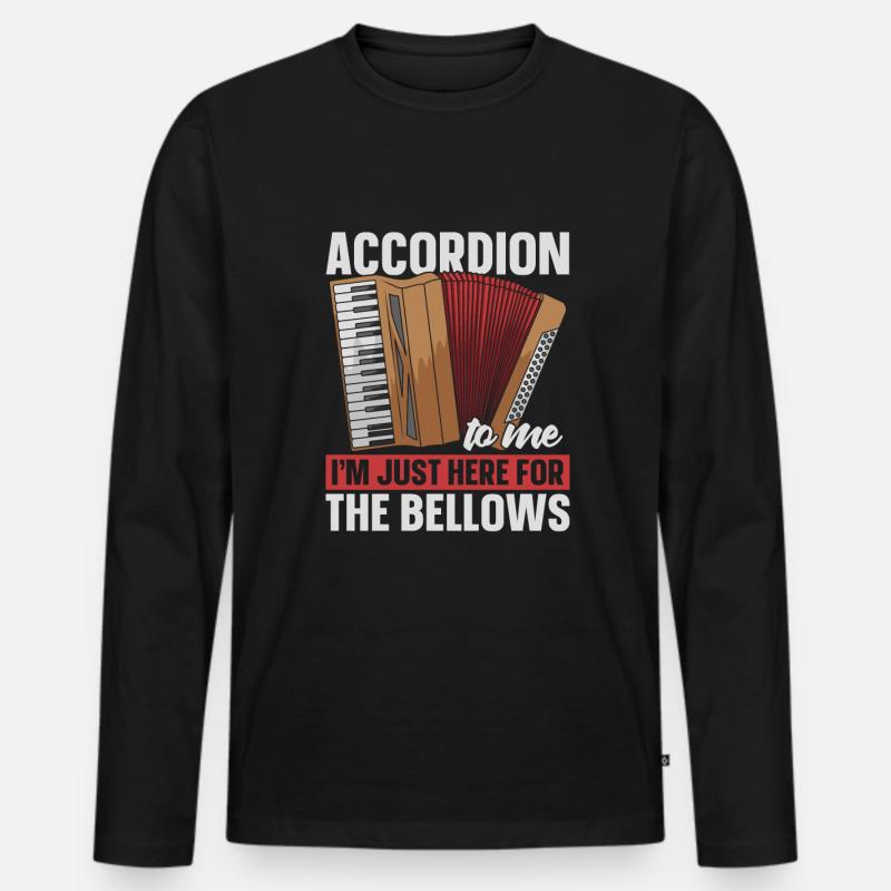 Akkordeon - Männer Premium Bio Langarmshirt - Schwarz