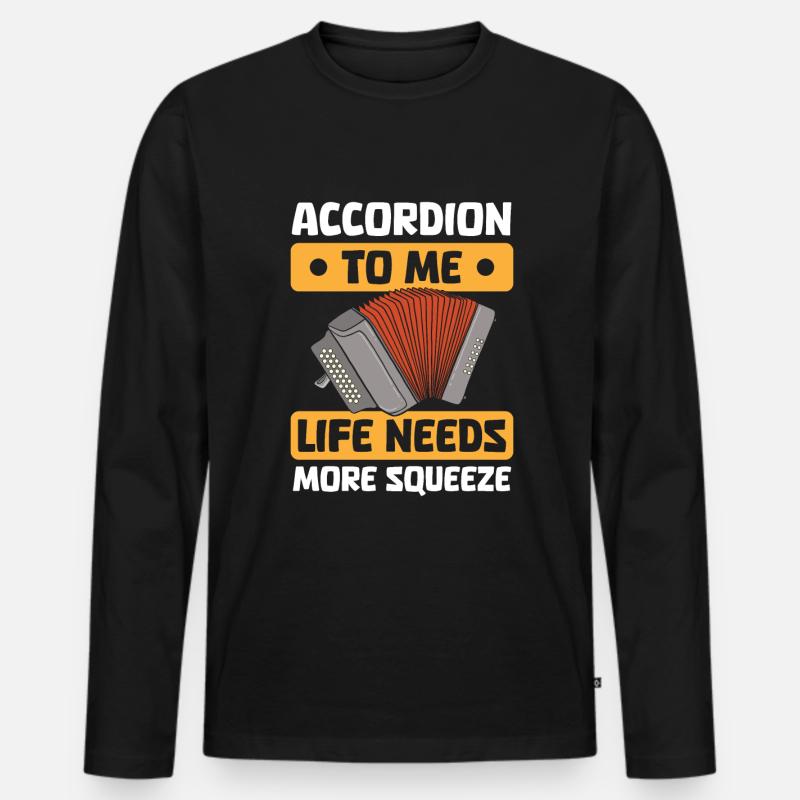 Akkordeon - Männer Premium Bio Langarmshirt - Schwarz