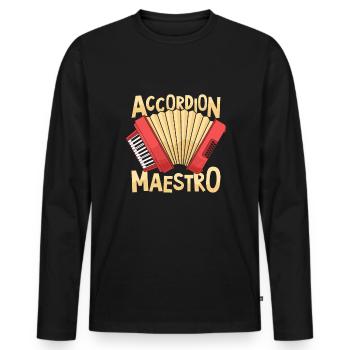 Accordion - Men's Premium Organic Long Sleeve Shirt - black - Front - Nico (187cm)
