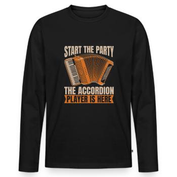 Akkordeon - Männer Premium Bio Langarmshirt - Schwarz - Vorne - Nico (187cm)