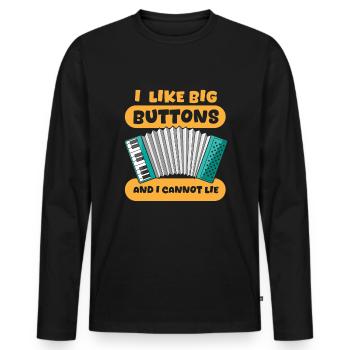 Akkordeon - Männer Premium Bio Langarmshirt - Schwarz - Vorne - Nico (187cm)