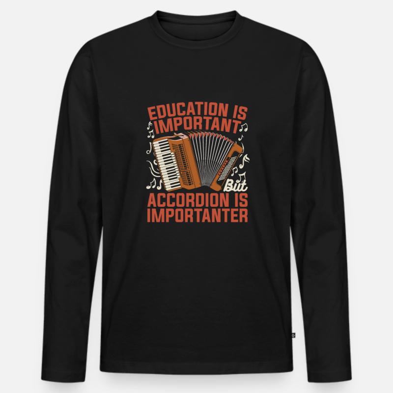 Akkordeon - Männer Premium Bio Langarmshirt - Schwarz