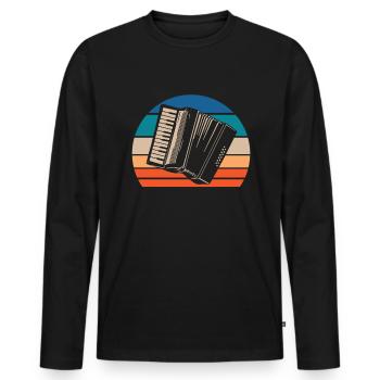 Accordéon - T-shirt manches longues Premium bio Homme - noir - Devant - Nico (187cm)