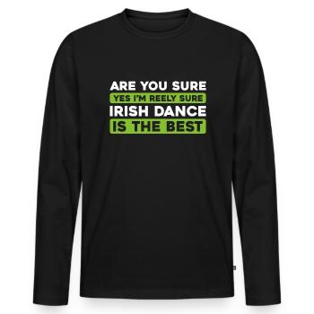 Irish Dance Irischer Tanz - Männer Premium Bio Langarmshirt - Schwarz - Vorne - Nico (187cm)