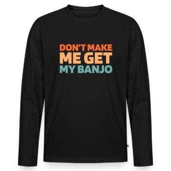 Banjo - Men's Premium Organic Long Sleeve Shirt - black - Front - Nico (187cm)