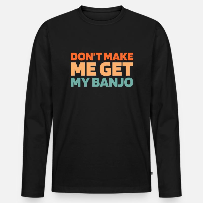 Banjo - Männer Premium Bio Langarmshirt - Schwarz