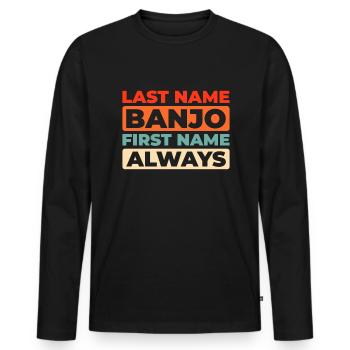 Banjo - Men's Premium Organic Long Sleeve Shirt - black - Front - Nico (187cm)