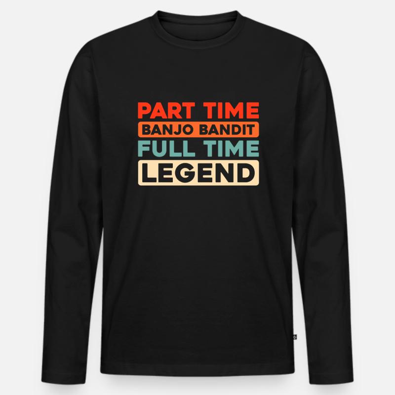 Banjo - Männer Premium Bio Langarmshirt - Schwarz