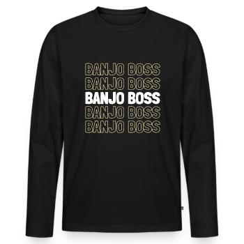 Banjo - Men's Premium Organic Long Sleeve Shirt - black - Front - Nico (187cm)