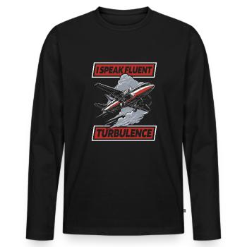 Flight Attendant Stewardess - Men's Premium Organic Long Sleeve Shirt - black - Front - Nico (187cm)