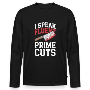 Bouchers, bouchers, bouchers - T-shirt manches longues Premium bio Homme - noir - Devant - Nico (187cm)