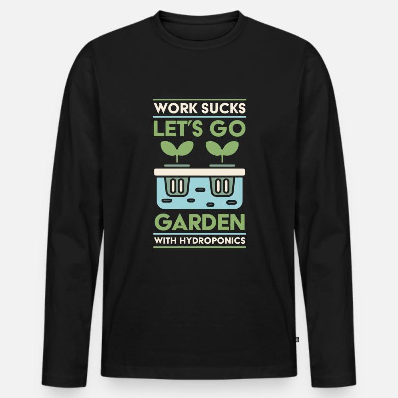 Hydroponik Aqua Kultur - Männer Premium Bio Langarmshirt - Schwarz