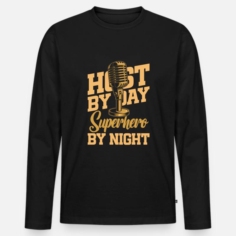 Gastgeber - Männer Premium Bio Langarmshirt - Schwarz