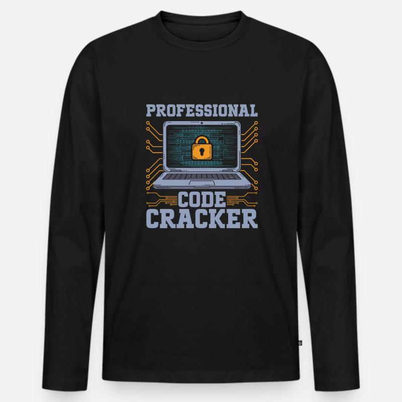 Kryptograph - Männer Premium Bio Langarmshirt - Schwarz